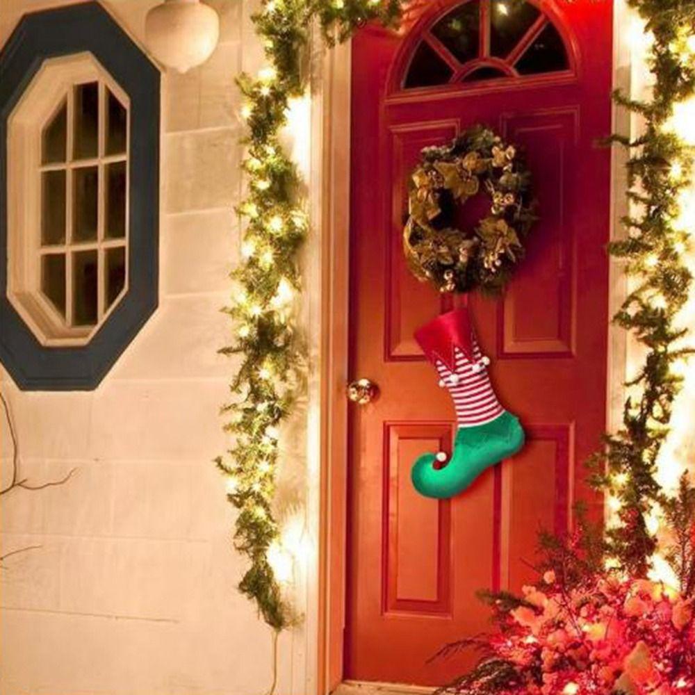 Decorative Elf Christmas Stocking Gift Bag Hanging Christmas Stocking Ornaments  Kids