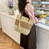Woven Straw Shoulder Bag Women Large Capacity Casual and Simple Beach Bag Fashiable and Versatile Tote Bag for Summer Vacati