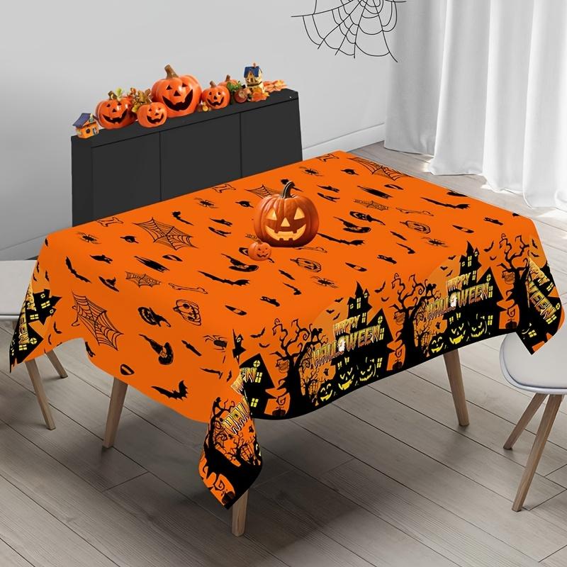 Halloween Pumpkin Rectangle Tablecloth for Tables Decor Holiday Party Reusable Party Picnic Table Cloth Halloween Decorations
