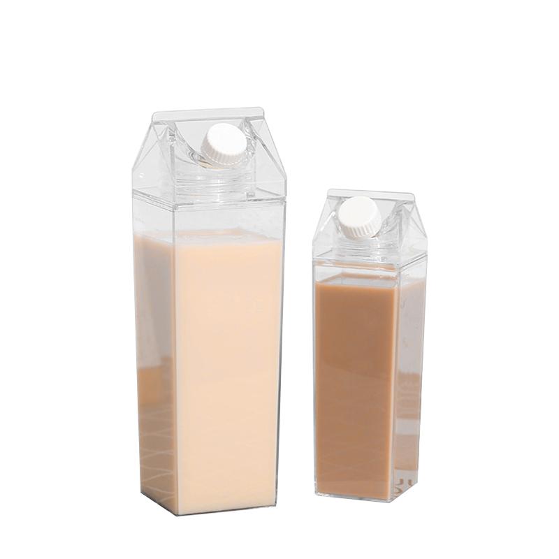 1Pc Juice Box Reusable 500/1000ML Outdoor Sports Water Bottle Transparent Milk Creative PS Portable Travel And Camping