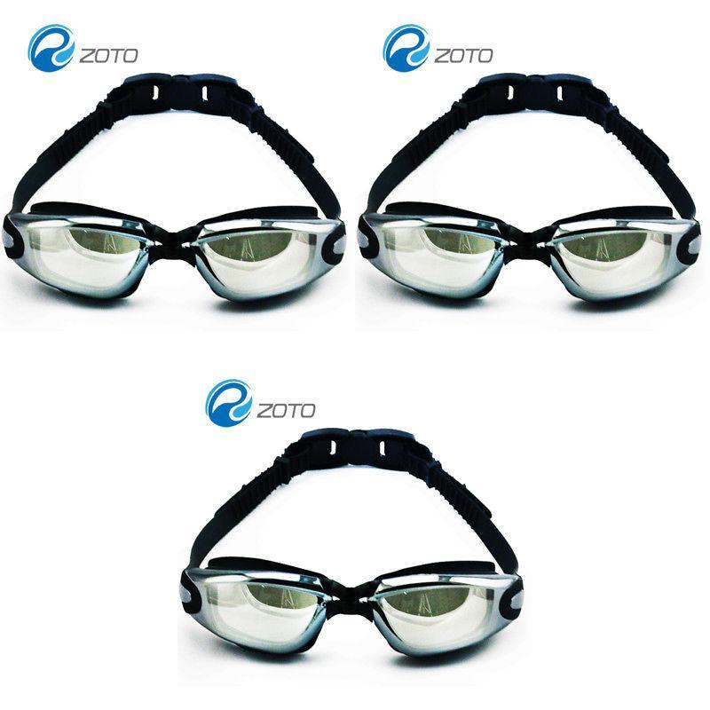 Waterproof Adult Swimming Glasses With Electroplated Clear Lenses And Silicone Strap
