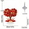 Bohemian-Style Crystal Heart-Shaped Rose Tree with Red Roses & Golden Hearts - "Love" Inscription, No Batteries Needed, Romantic Home Decor for Vale