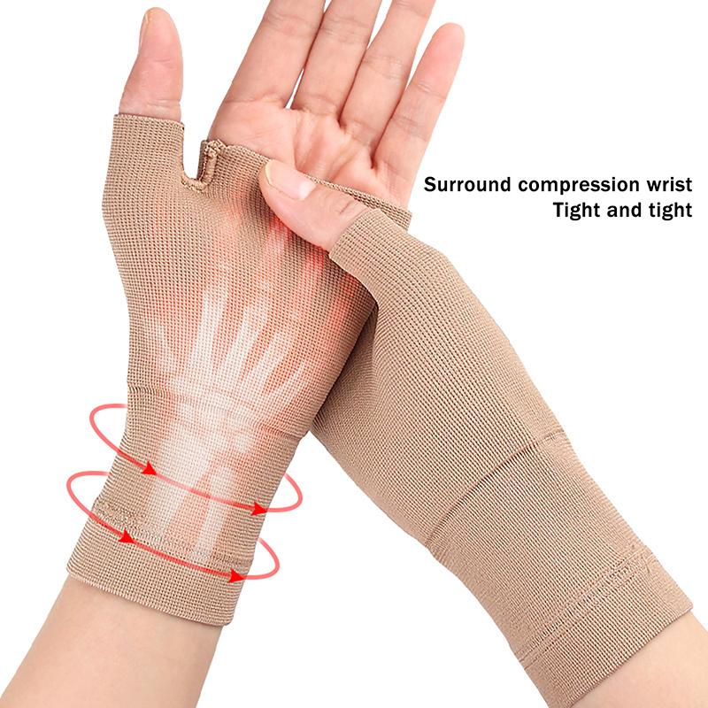 1 Pair Compression Wrist and Thumb Support Brace Adjustable Sleeve for Carpal Tunnel, Tenosynovitis, and Arthritis Relief