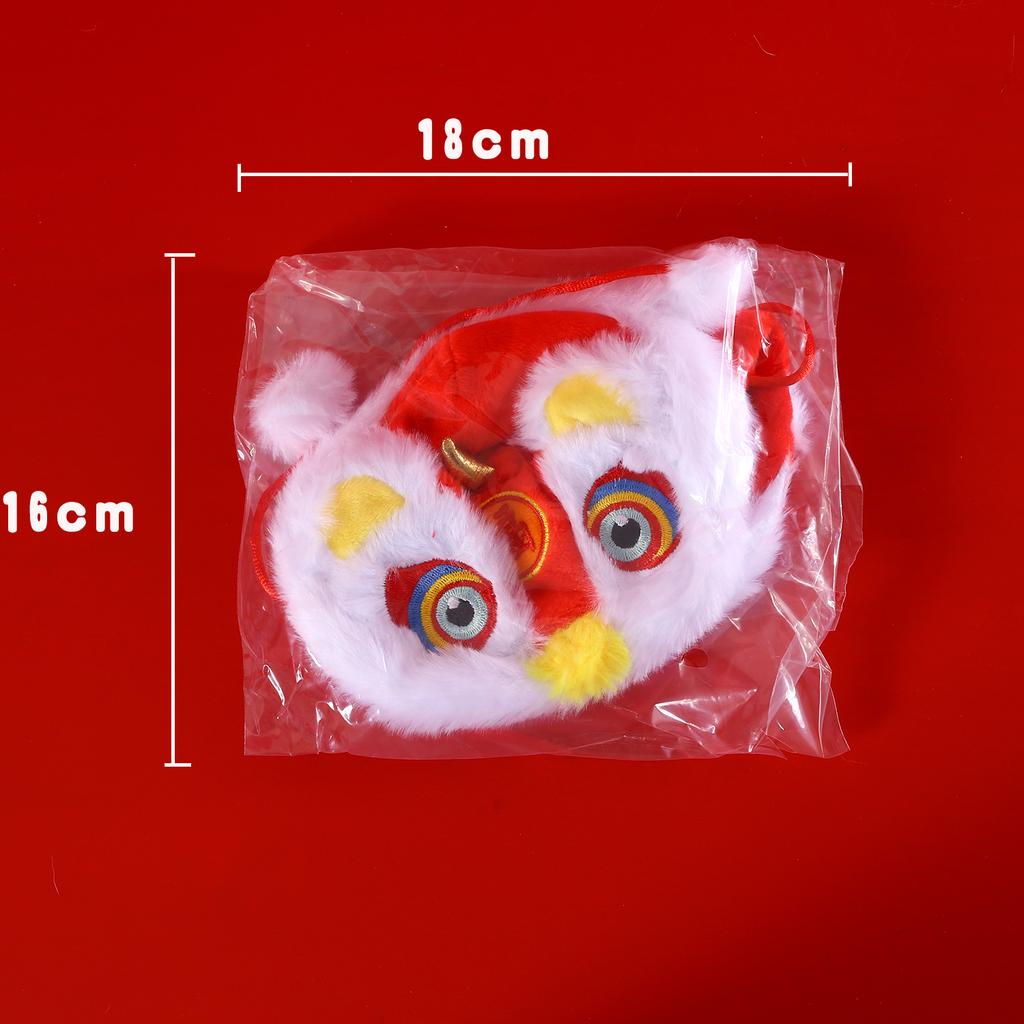 Traditional Style Chinese Pet Headwear Cartoon Lion Wakeup Hat For Spring Celebrations Festival