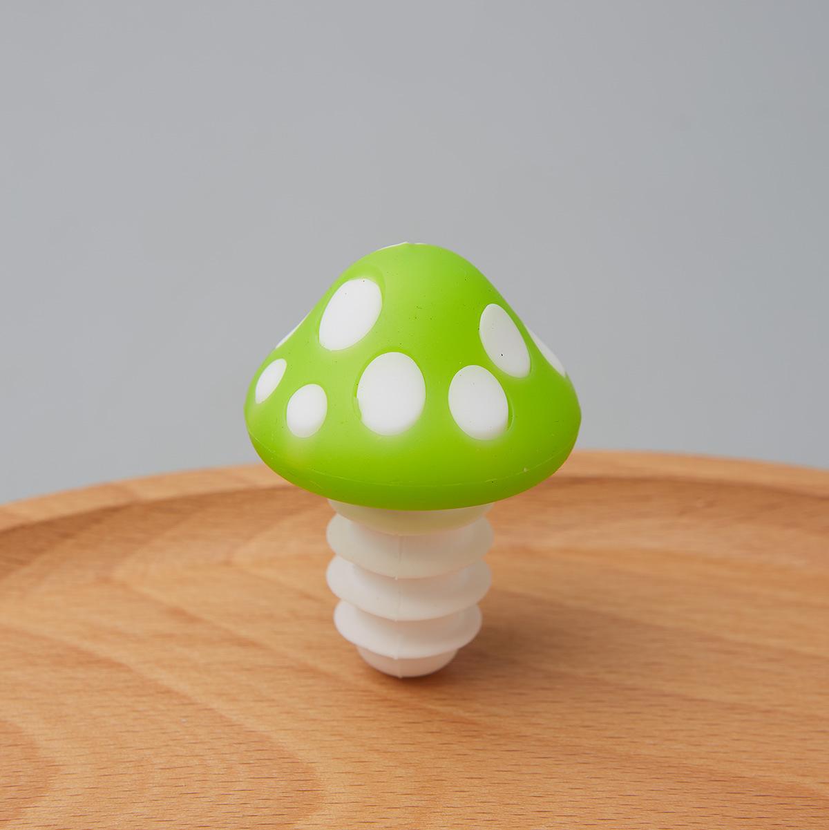 

Hot Silicone Mushroom Wine Stoppers Airtight Leakproof Creative Bottle Stoppers for Champagne Beer Wine Home Party Bar Parts LIJ зелений
