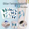 Ruikalong Waterproof Long-Lasting Glitter Butterfly Tattoo Sticker for Children's Makeup