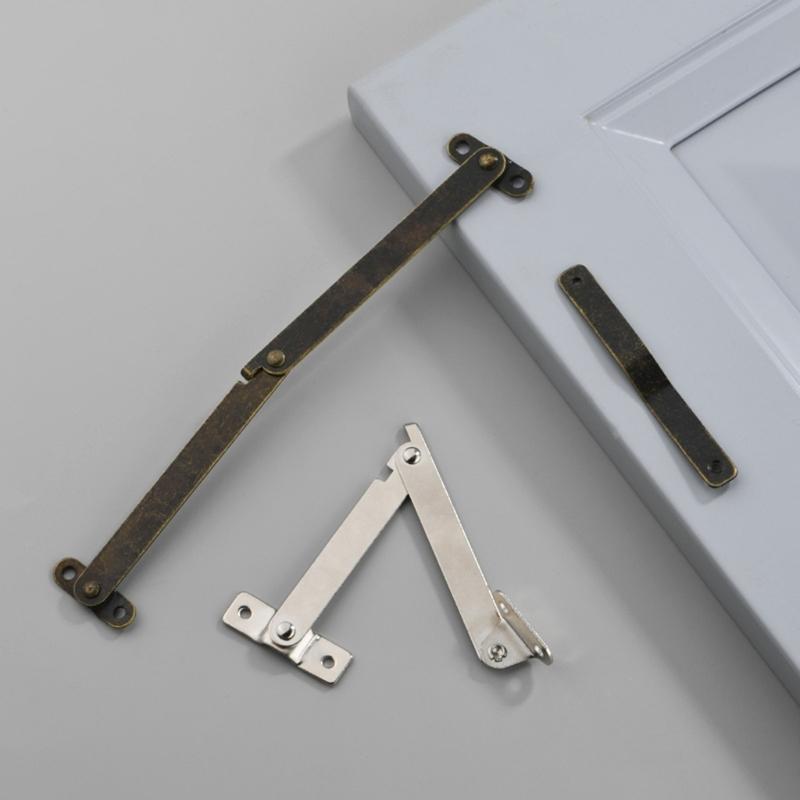 2Pcs Metal Lid Support Hinges Lift Up Stay Hinge Folding Support Hinges for Wood Box Jewelry Case Cabinet Easy To Use