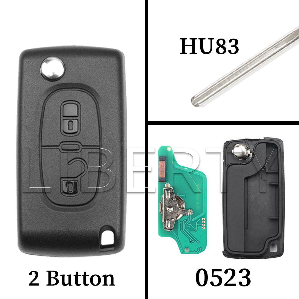 Ly Flip Remote Card Key For Peugeot 207 307 308 407 607 807 For Citroen C2 C3 C4 C5 C6 Xsara Berlingo HU83 VA2 0536 0523 ASK FSK