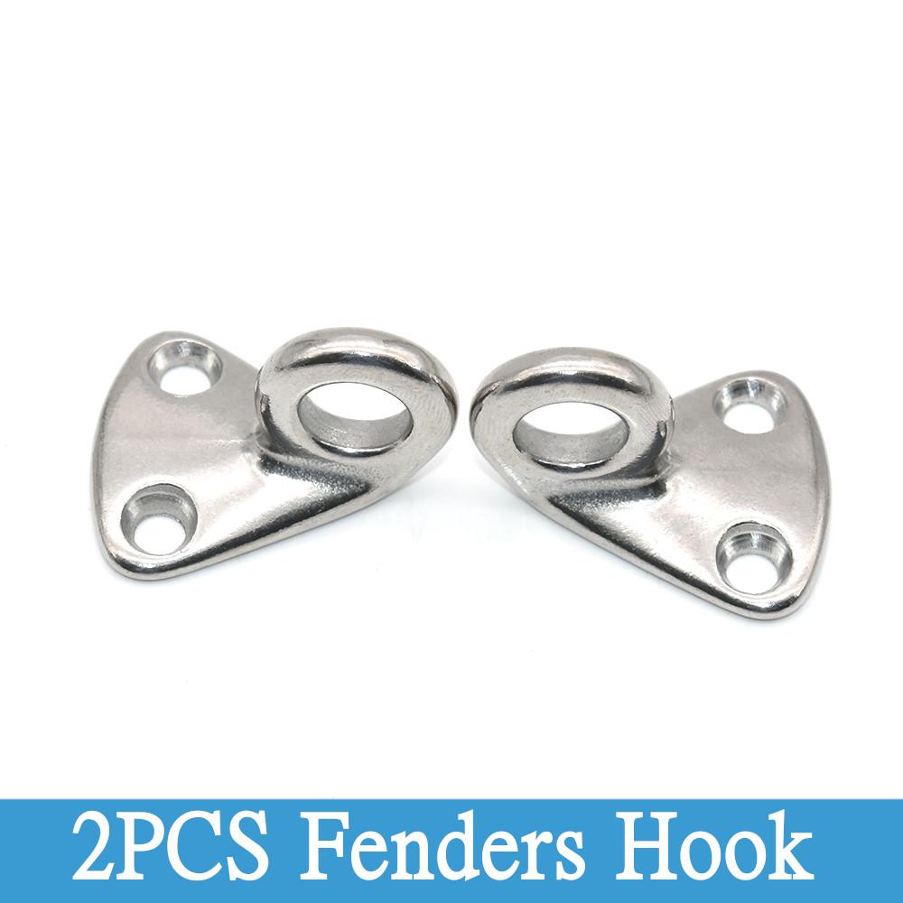 2PCS 4PCS 316 Stainless Steel Marine Pad Eye Fender Hooks Fending Hook Spring For  Marine Hardware For Sail Ship Boat Trailers