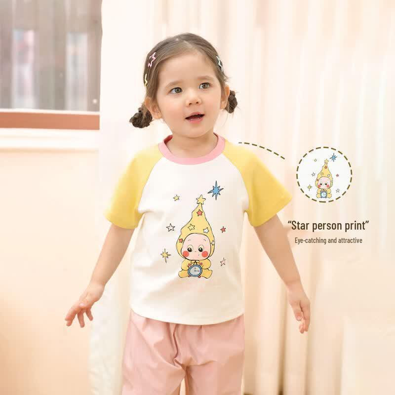 LUSON Baby Girls Cartoon Short Sleeve T-Shirt 100