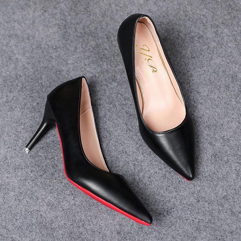 High Heels Women's High Sense Versatile Thin Heels Pointed Celebrity Royal Sister Style Shiny Sexy Single Shoes Fun