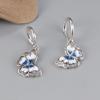925 Sterling Silver Enamel Butterfly Hanging Earrings Certificated Jewelry Simple Marcasite Stone Ear Buckle Small Earrings E159