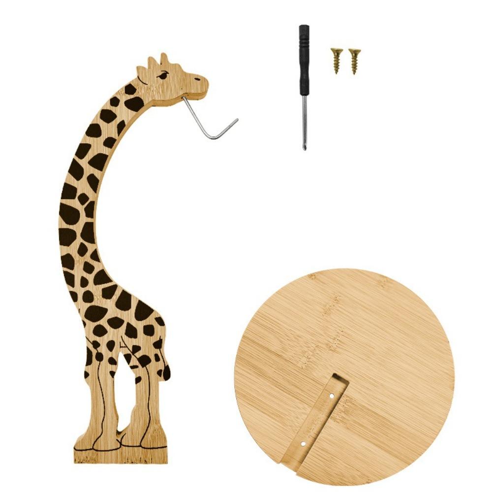 

Wooden Material Giraffe Storage Rack Multifunctional Hook Exquisite Craft Key Accessories Rack Creative Design Ornament Style жёлтый