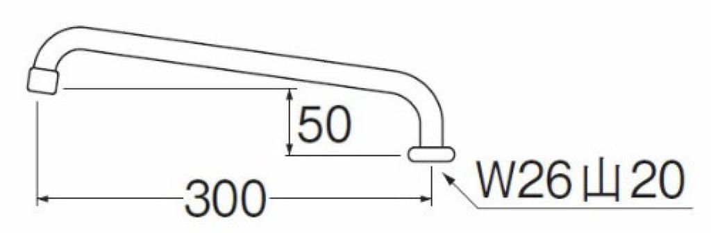 Sanei Foaming Horizontal Upward Height Splash Length 300mm (Sanei) Pipe, Increase, Prevention, A27JH-61X3-16X300