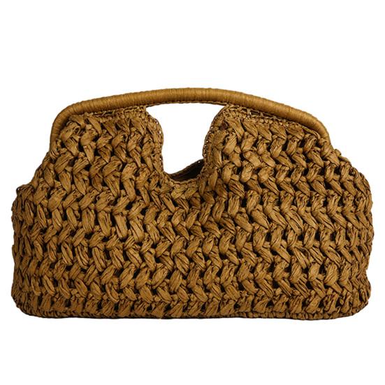 Large Straw Clutch Bag Straw Woven Women Handbag Top Handle Satchel Purse for Summer Beach Vacation жёлтый