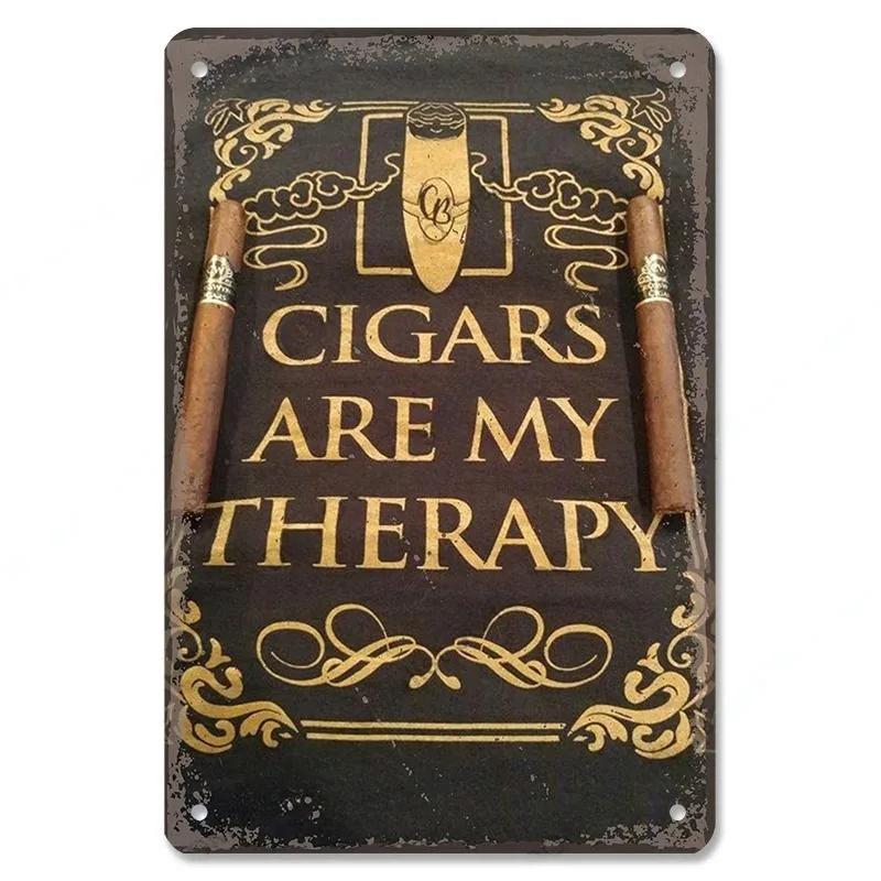 Metal Tin Poster Cigar Plaque Retro Metal Plate Gentleman Smoke Cigar Whisky Vintage Metal Tin Sign Bar Club Man Cave Wall Decor