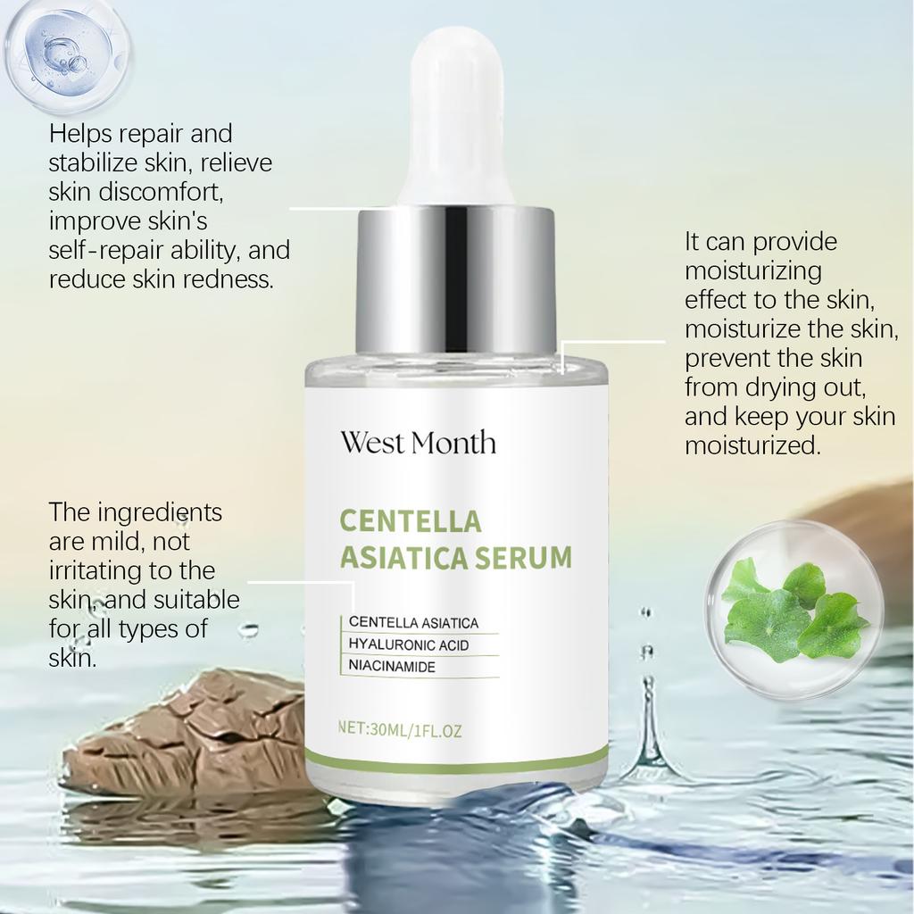 30ml Centella Asiatica Facial Serum Moisturizing Nourish Repairing Dry Skin Smoothing Rejuvenation Soothing Brightening Beauty Health