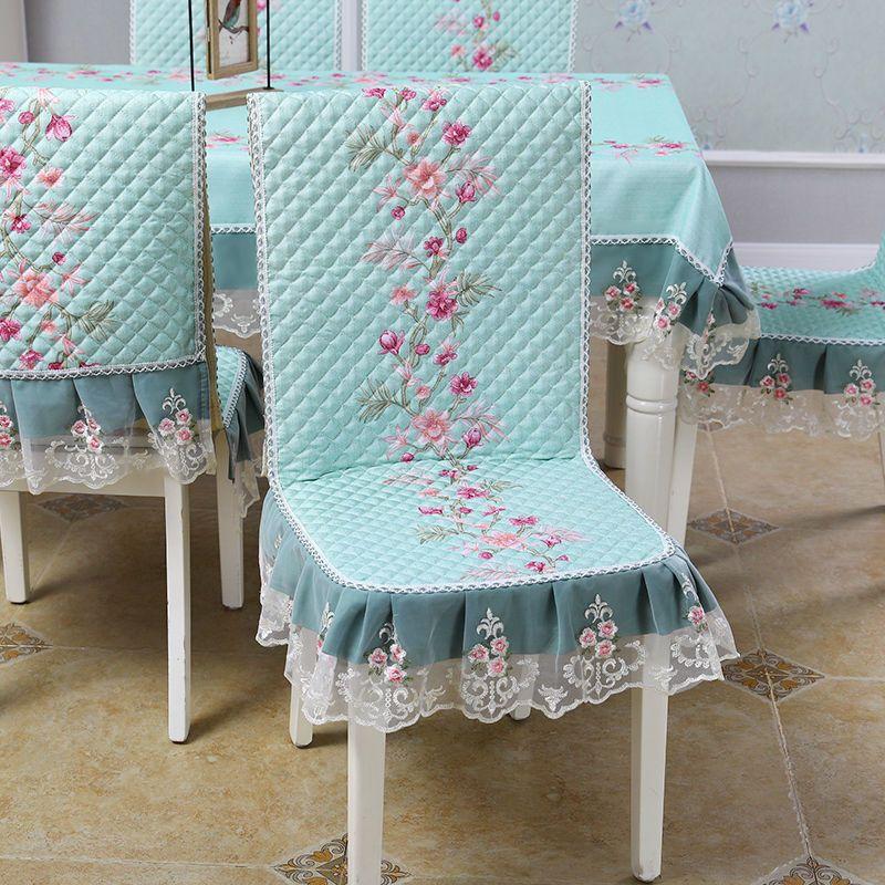 Thicken Non Slip Table Cover Modern Minimalist Household Dustproof Chair Covers Cotton Lace Printed Chair Cover 1pcs Beautiful Rectangular Tablecloth chair cover 1pc 1640₽