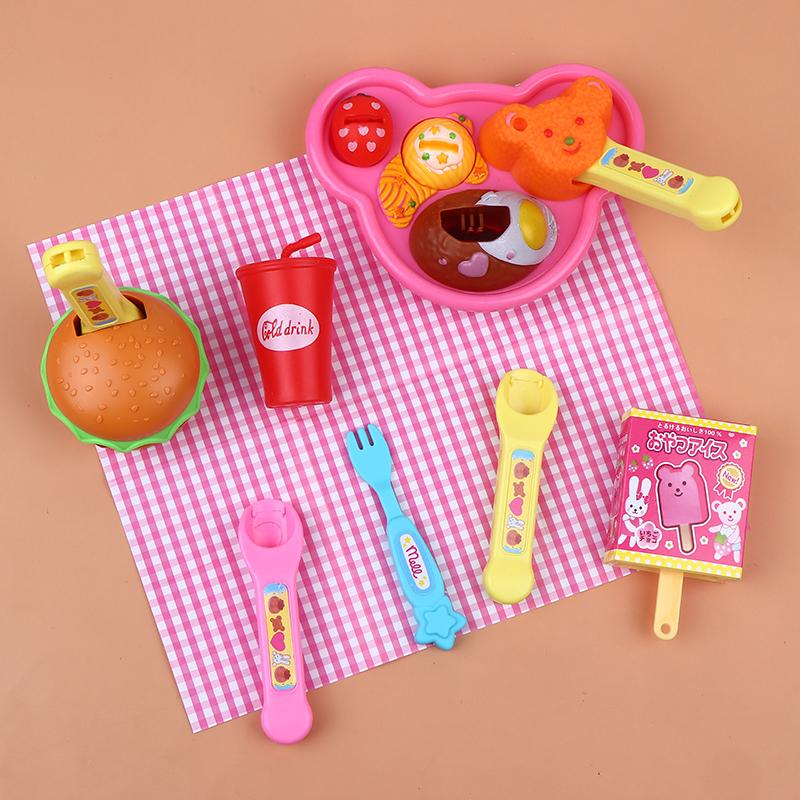 Simulation Food Feeding Toys With Storage Box Bento Hamburger Ice Cream Food Toy Set Dollhouse Kitchen Toys Kid Birthday Gifts
