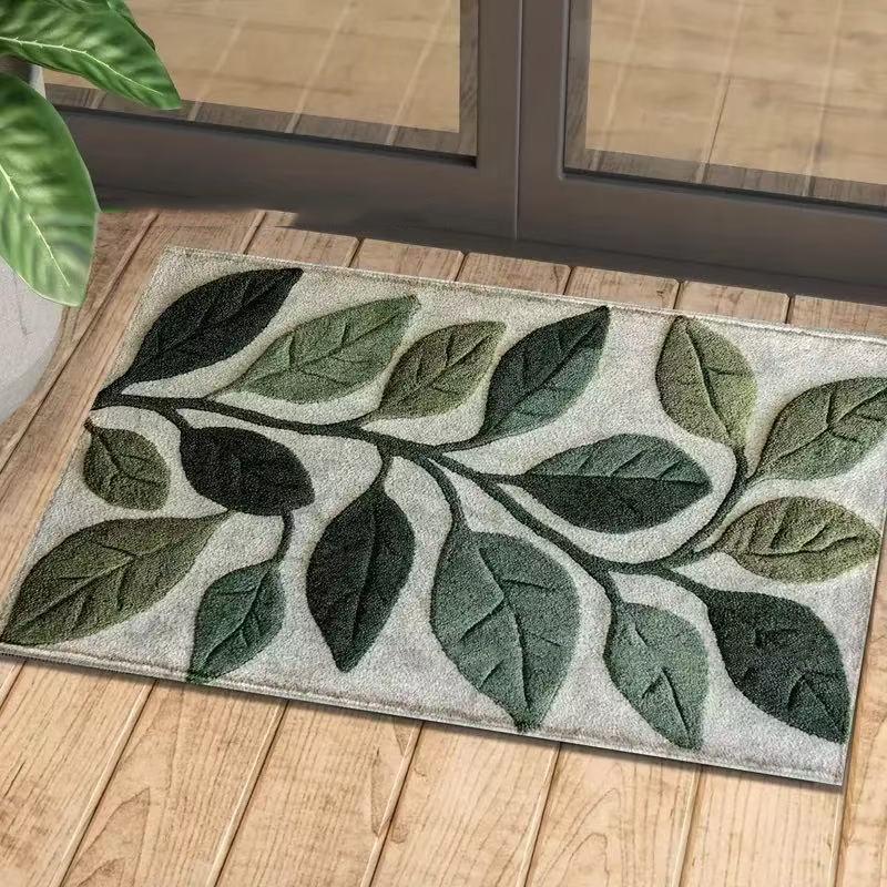 

Tropical Plants Palm Leaf Monstera Decoration Kitchen Door Mats 50x80 Velvet Carpet Doormat Indoor Floor Bathroom Anti-Slip Rug
