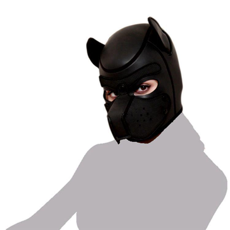 Dog Muzzle Set: K9 Slave Training Suit with Paws and Knee Pads for Male Training.