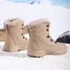 Winter sports outdoor men's snow boots, fleece-lined warm cotton shoes, windproof lace-up, wear-resistant outdoor plus size