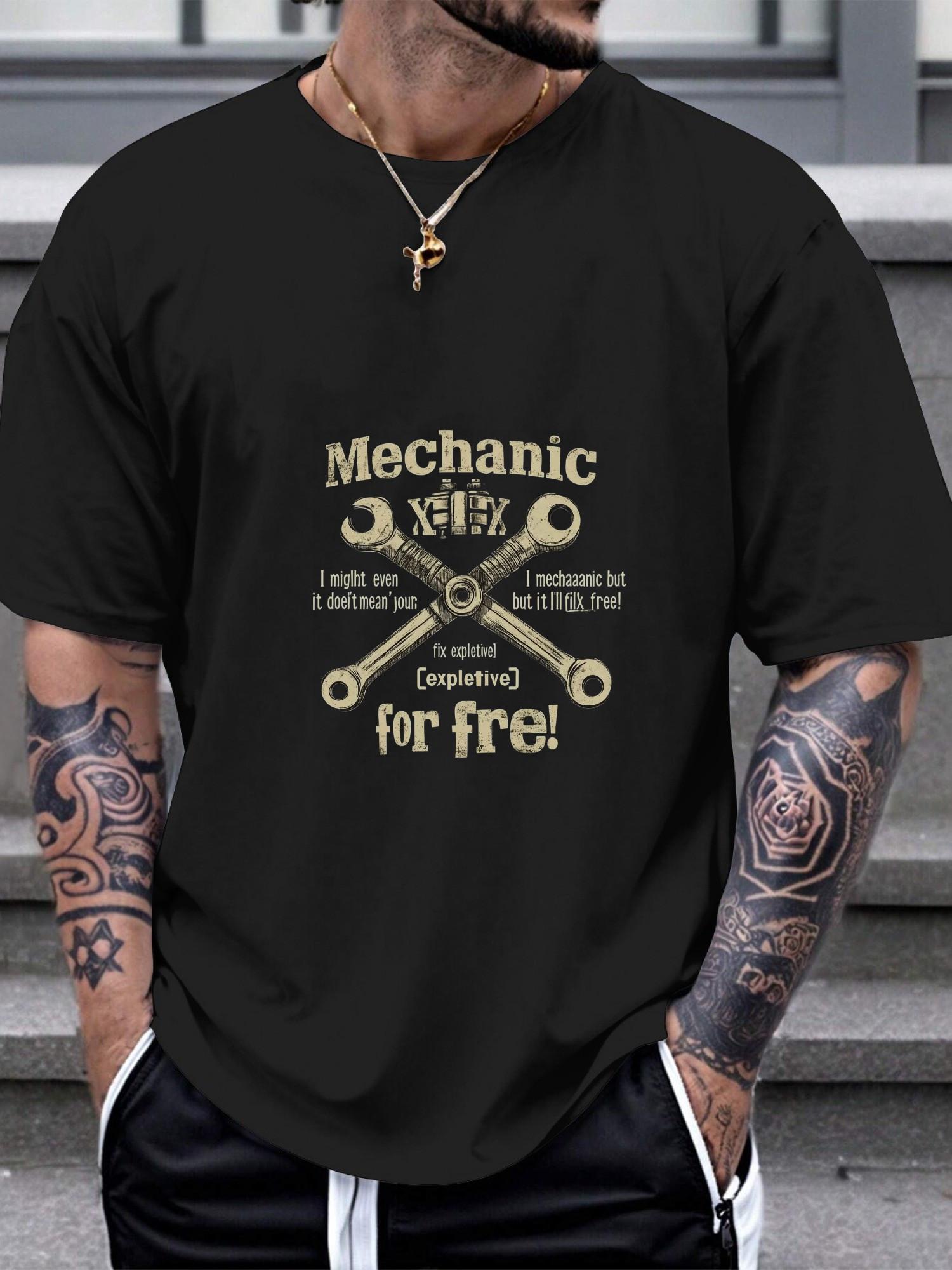 1pc mechanic bold distressed graphic T-shirt L