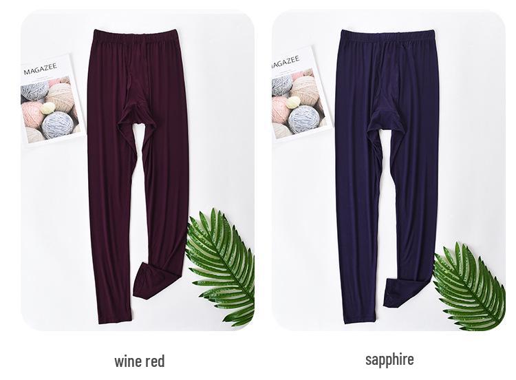 Men's Lyocell Cotton Wool Base Layer Pants - Thin, Warm, Long Pants for Autumn and Winter