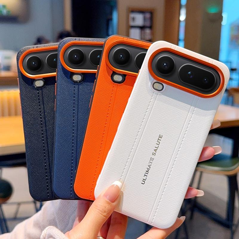 Für Honor Magic 8 Pro Air Handyhülle TPU Leder Aufkleber Design Leichte Luxus Optik Genähtes Linien Design Rote Kameraabdeckung