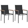 Garden Chairs 2 Pcs Black 55 X 61.5 X 90 Cm Textilene and Steel