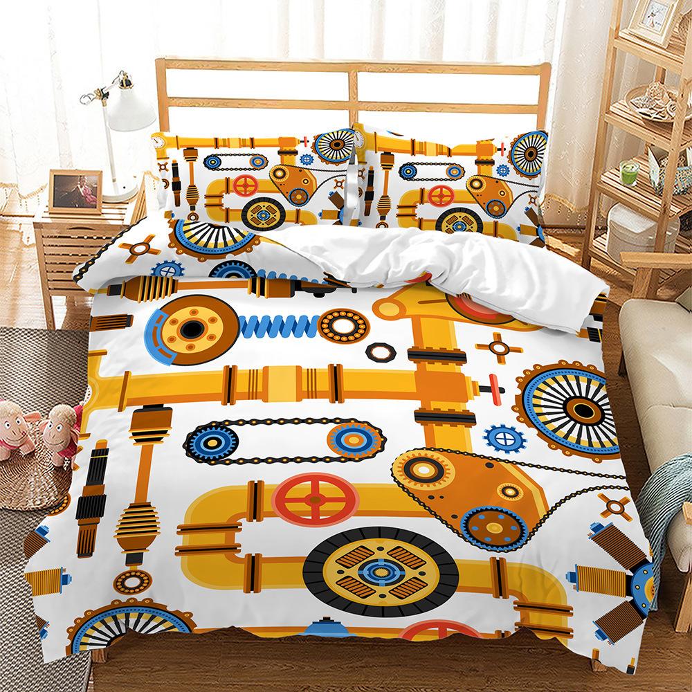 Mechanical Personalized Digital Printing Three-Piece Bedding Home Textile