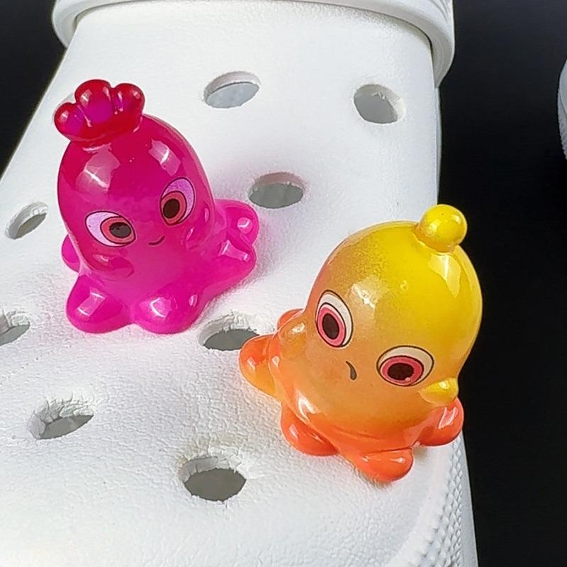 5PCS Fashion Shoe Charms for Halloween Set Accessories Hole Shoe Buckle Cute Rainbow Monster Doll DIY 3D Shoes Decorations Gift