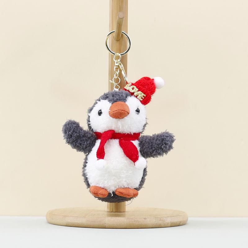 Penguin Stuffed Animal Keychain With Short Plush For Backpack Decor