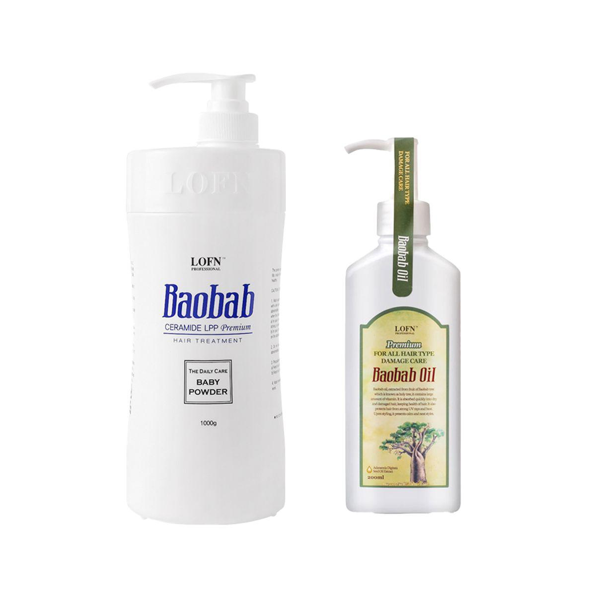 Ropn Baobab Baby Powder Treatment 1000ml + Ropn Baobab Hair Oil 200ml