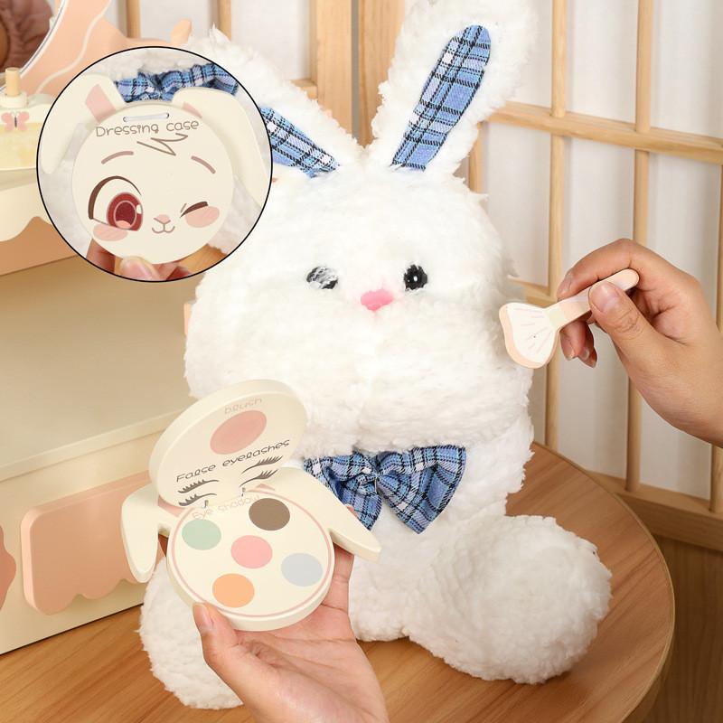 Wooden Play Role Makeup Table Small Bear Design Child Creative Interactive Play