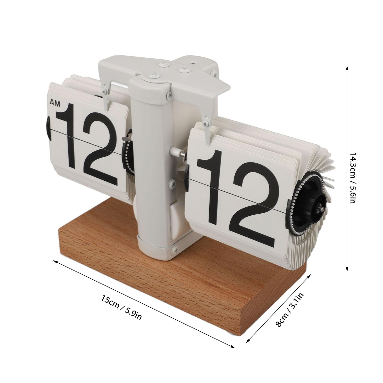 

Digital Flip Clock 12H AM PM Auto Mechanical Flip Desk Clock with Wood Base Vintage Retro Digital Table Clock for Home Bedroom белый