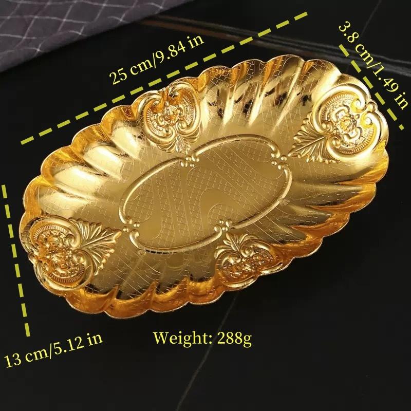 Metall Oval Spitze Kleine Obstplatte Hotel Buffet Präsentation Kalte Speisen Gebäcktablett Langlebig Catering Ovale Platte für den Foodservice