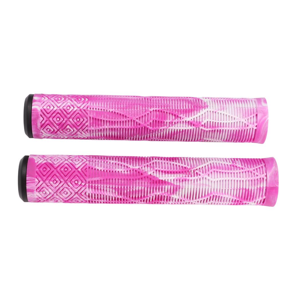 MTB Bicycle Grip 22.2mm TPE Rubber Handlebar Cover Soft Antislip Handle Grip with Lock Bar EndPink