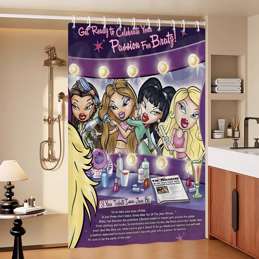 Bratz Doll Classic Shower Curtain, Bathroom Decorative Shower Curtain, Waterproof Shower Curtain With Hooks