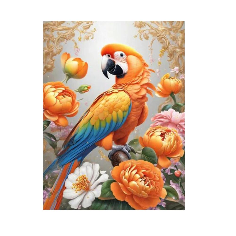 Papageien und Blumen Bild Vollbohrer 5D Diamant Malerei Mosaik Stickerei DIY Kreuzstich für Home Dekorationen J3617