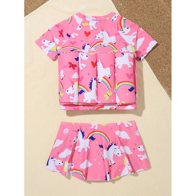 Children's Buoyancy Swim Vest with Zipper - Toddler to Medium Child, Short Sleeve, Skirt Style