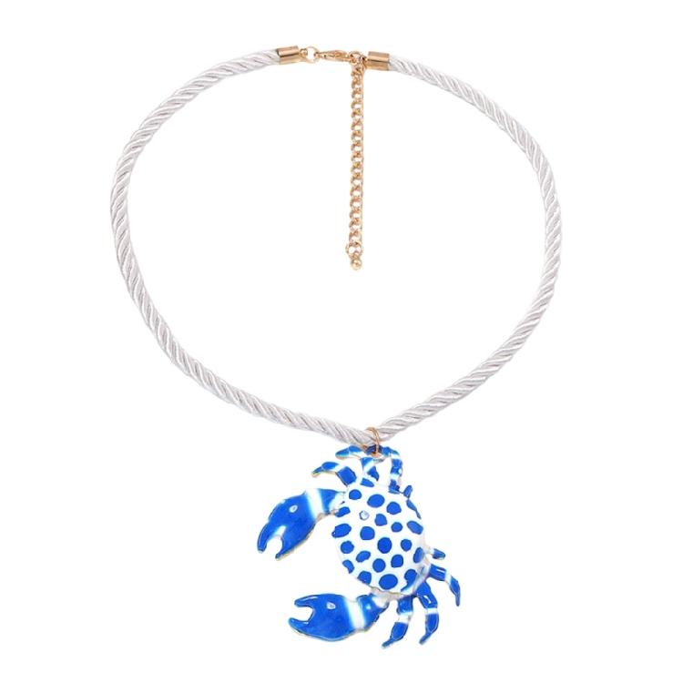 Stylish Crab Shaped Pendant Necklace Versatile Colors Trendy Jewellery Casual Beach Neckwear For Girls