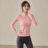High-end white quick-drying clothes, thin sports jacket, women's running yoga stand-up collar, tight mountain climbing cycling clothes, long sleeves