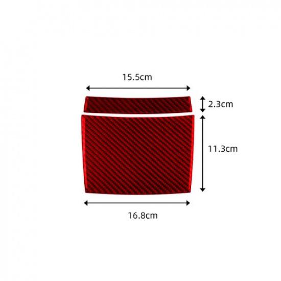 2Pcs For BMW X3 E83 04-10 Red Carbon Fiber Rear Central Console Upper Cover Trim