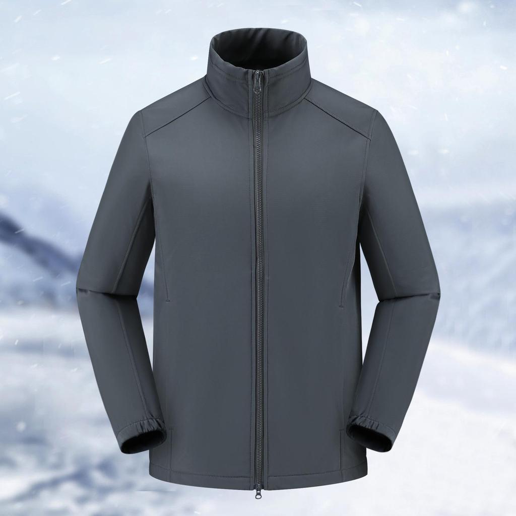 Logo-Printed Stand Collar Jacket: Outdoor Windbreaker for Spring/Autumn, Trendy Chinese Style Workwear for Mountaineering