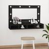 Vidaxl Szafka Z Lustrem I Oświetleniem Led, Czarna, 90X31,5X62 Cm