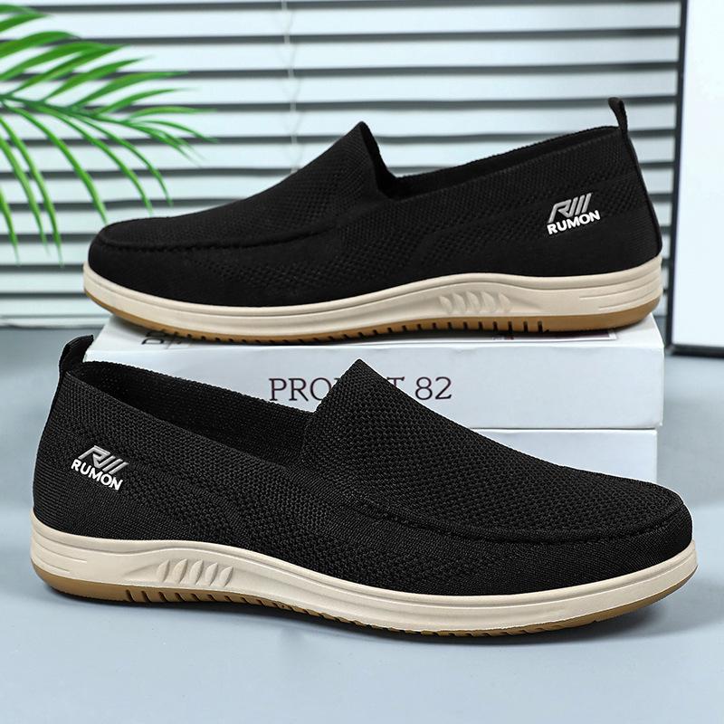Men's Casual Fly-Knit Slip-On Mesh Shoes - Breathable and Odor-Resistant