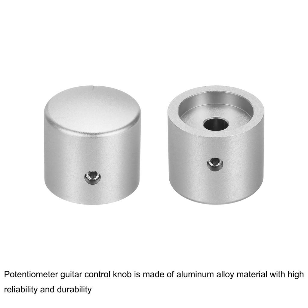 uxcell Aluminum Potentiometer Knobs Universal Volume Tone Control Knobs for Guitar Bass Silver 3-Pack 1/4" (6mm) 15/16"