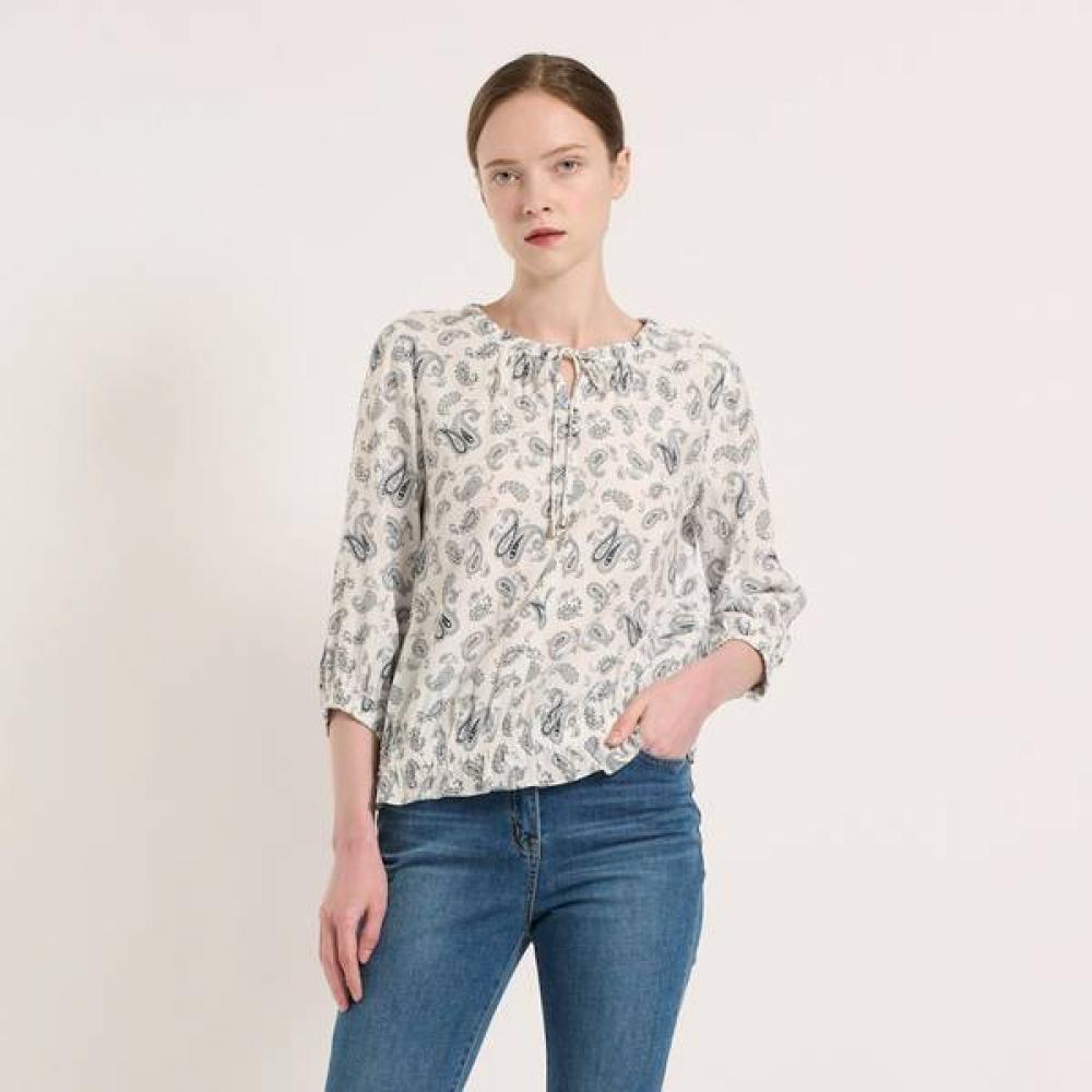 

Bcbg Paisley Pattern Shirred Blouse B5m3b470 Sky Blue (52)/77