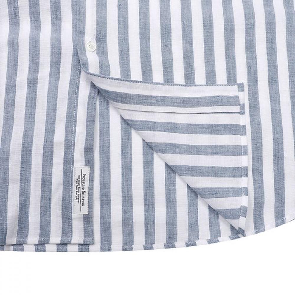 VANBROUGH Luxury Linen Stretch Stripe Classic Shirt  Bossg1051 Bu 